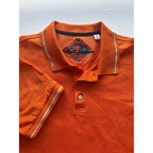 Robert Graham Men's Medium Orange Classic Polo Shirt Short Sleeve